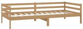 Sofá-cama 90x200 cm madeira de pinho maciça castanho mel