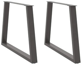 Pés para mesa de jantar em forma de V, 2 peças, antracite, 100x(72-73,
