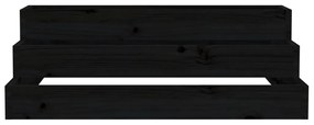 Vaso/floreira 80x80x27 cm pinho maciço preto