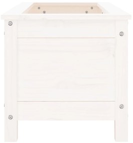 Vaso/floreira de jardim 82,5x40x39 cm pinho maciço branco
