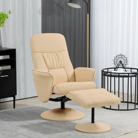 Poltrona Reclinável com Apoio para os Pés, 76 x 81 x 101 cm, Rotação a 360°
