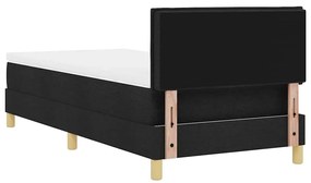 Cama Box com Colchão &amp; LED Preto 100x200 cm Tecido