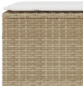 Banco de jardim com almofadão 110x30x40,5 cm vime PE bege