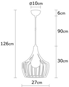 Candeeiro de Teto Mezopotamya – Dourado – 27 cm x 126 cm