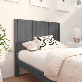 vidaXL Cabeceira de cama 105,5x4x100 cm pinho maciço cinzento