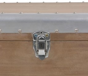 Caixa de arrumação madeira de abeto maciça 91x52x40 cm castanho