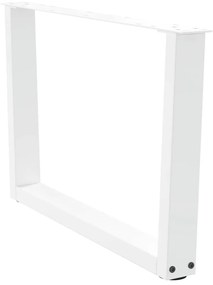 Mesa de jantar pernas 2pcs forma de V 70x(42-43,3)cm aço branco