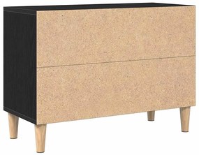 Gabinete de TV Carvalho Preto - 69.5x30x50 cm, Feito de Madeira de Eng