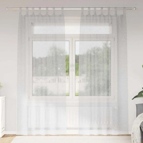 vidaXL Cortina de Voile 2 pcs Cinzento-claro 225 x 140 cm Poliéster
