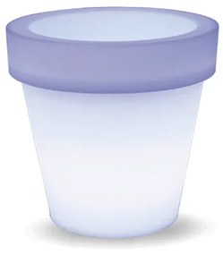 VASO REDONDO GRANDE MAGNOLIA 80 CM COM LUZ LED RGB SOLAR + BATERIA RECARREGÁVEL HOTEL, CASA, JARDIM, RESTAURANTE, BAR