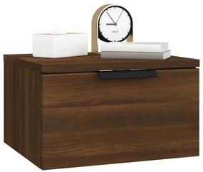 Mesa de cabeceira de parede 34x30x20 cm cor carvalho castanho