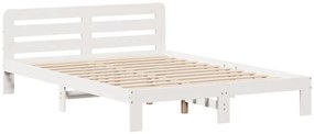 Cama sem colchão 120x190 cm madeira de pinho maciça branco