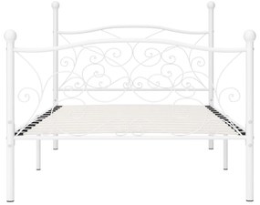 Estrutura de cama com estrado de ripas 90x200 cm metal branco