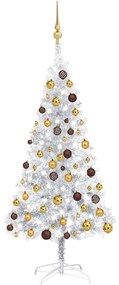 vidaXL Árvore Natal artificial pré-iluminada c/bola 120cm PET prateado