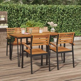 vidaXL Mesa jardim c/ pernas estilo grampo 140x80x75 cm acácia maciça