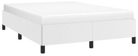 Estrutura de cama 140x190 cm couro artificial branco