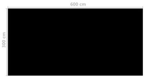 Cobertura para piscina 600x300 cm PE preto