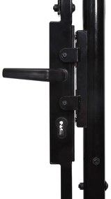 Portão de vedação individual com topo em espeto aço 1x1m preto
