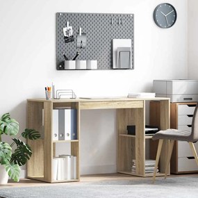 vidaXL Mesa com Armazenamento Carvalho sonoma 130 x 50,5 x 75 cm