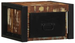 Mesa de cabeceira multicor 40x35x25cm madeira maciça recuperada