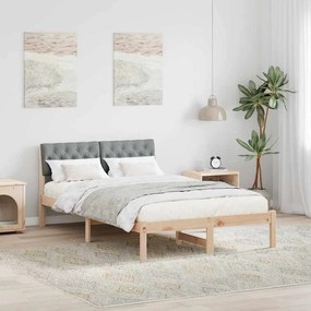 vidaXL Estrutura da cama Marrom e cinza claro 120 x 190 cm