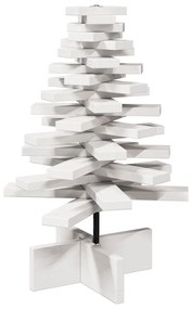 Árvore Natal decorativa 60 cm madeira de pinho maciça branco
