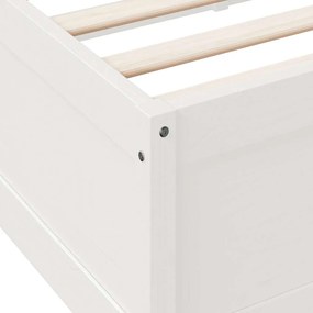 Cama com estante sem colchão 180x200 cm pinho maciço branco