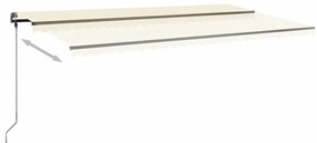 Toldo retrátil manual independente 600x300 cm cor creme