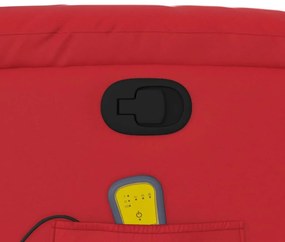 Poltrona massagens reclinável elevatória couro artif. vermelho