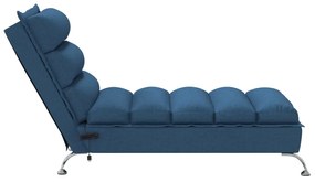 Chaise lounge de massagem com almofadões tecido azul