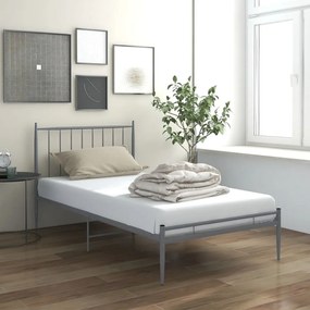 Estrutura de Cama Form em Metal Cinzento - 90x200 cm - Design Industri