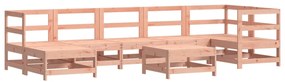 8 pcs conj. lounge jardim c/ almofadões madeira douglas maciça