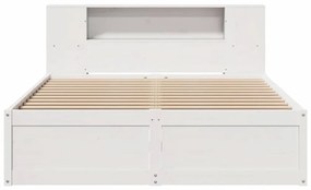 Cama sem colchão 140x200 cm madeira de pinho maciça branco