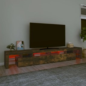 Móvel de TV Phila com Luzes LED 260 cm - Madeira Rustica - Design Mode