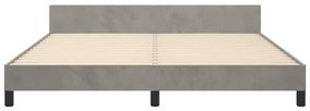 Estrutura de cama sem colchão 180x200 cm veludo cinzento-claro