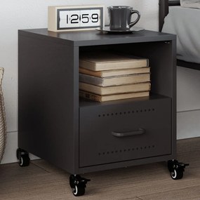 vidaXL Mesa de cabeceira 36x39x43,5 cm aço preto