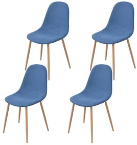 vidaXL Cadeiras de jantar 4 pcs tecido azul
