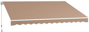 Toldo Manual Retrátil 350x250 cm Toldo para Varanda com Manivela de Me