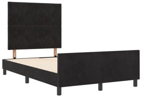 Estrutura de Cama de Veludo Preto vidaXL 120x200 cm