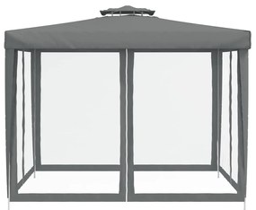 Tenda 3x3 de Eventos com Telhado Duplo - Cinzento