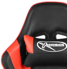 Cadeira de gaming giratória PVC vermelho