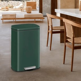 Caixote do lixo para cozinha 50 litros verde vintage