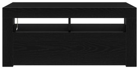 Gabinete de TV vidaXL com LED Preto Carvalho 90x35x40 cm Madeira engen