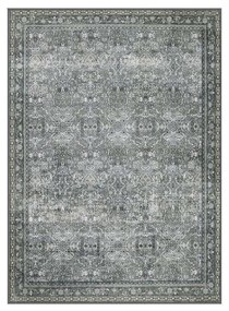 Tapete em estilo vintage 160 x 230 cm lavável na máquina cinza ardósia