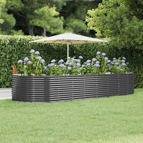 vidaXL Canteiro elevado jardim 367x140x68 aço galvanizado antracite