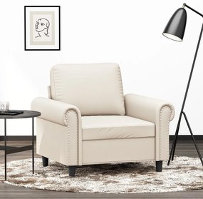 vidaXL Poltrona 60 cm couro artificial cor creme