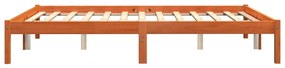 Cama sem colchão 160x200 cm madeira pinho maciço castanho-mel