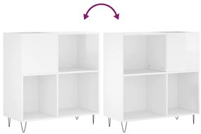 Armário p/ discos 84,5x38x89 cm deriv. madeira branco brilhante
