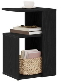 Mesa de Apoio vidaXL Preta de Carvalho 36x30x56 cm em Madeira Revestid