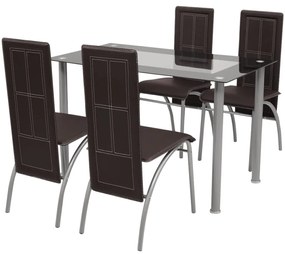 vidaXL Conjunto de jantar de 5 peças preto